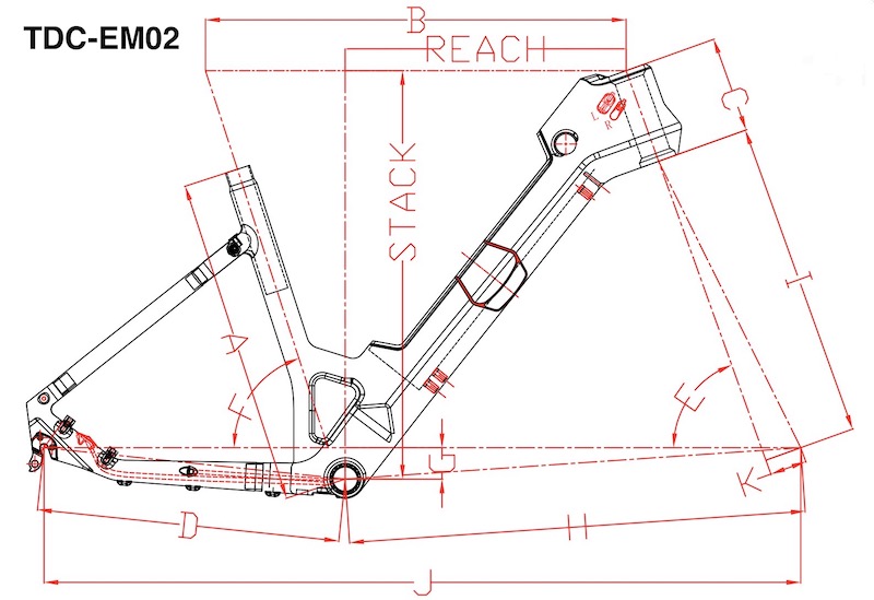 Mountain e bike frame