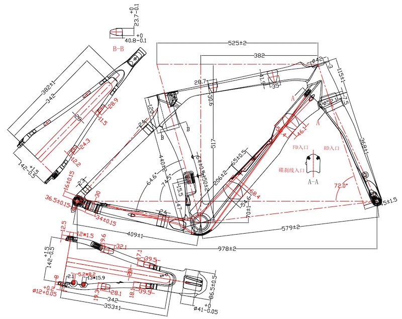 disc brake road frameset