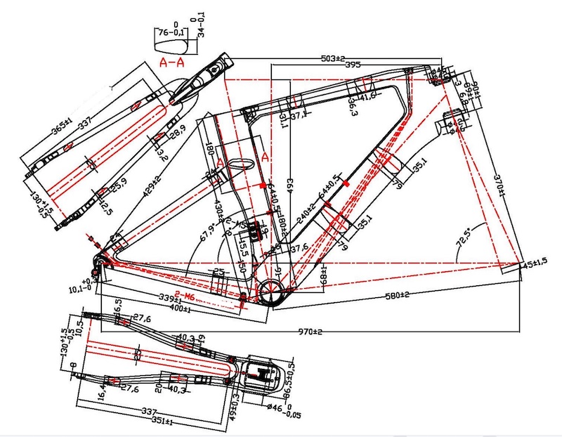 TT bike frames 3D drawing